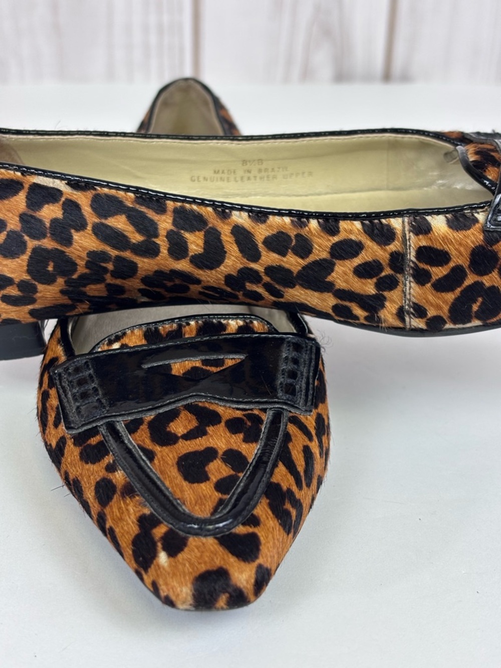Talbots Leopard Print Calf Hair Flats Pointed Toe Dressy Shoe Brown Black Sz 8.5 - Picture 16 of 16